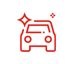 czerwona ikonka błyszczącego samochodu